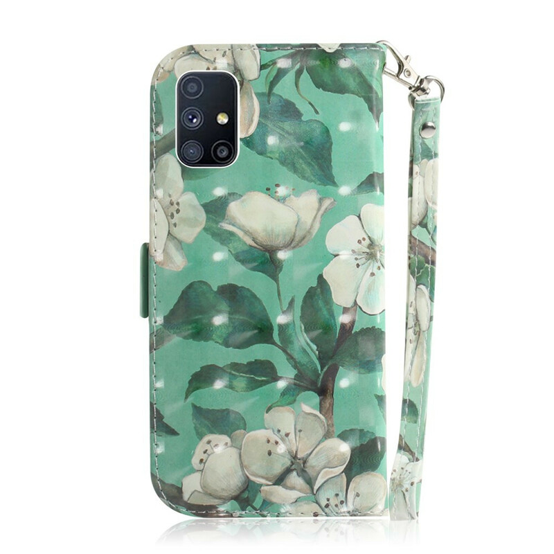 Housse Samsung Galaxy M51 Arbre en Fleurs à Lanière