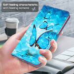 Housse Samsung Galaxy S21 Plus 5G Papillons Bleus Volants