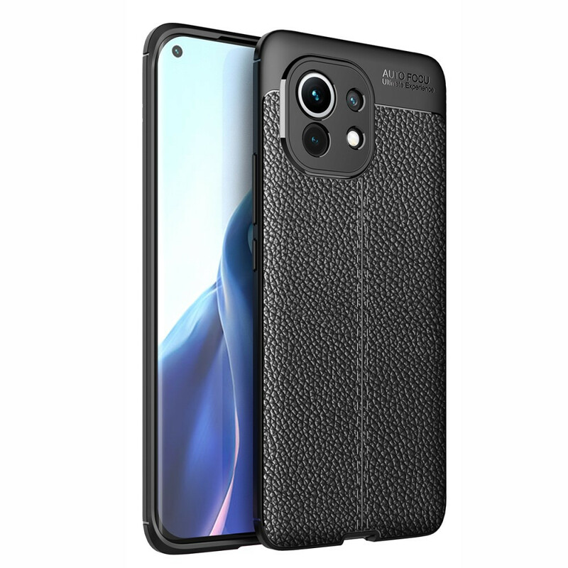 Coque Xiaomi Mi 11 Effet Cuir Litchi Double Line