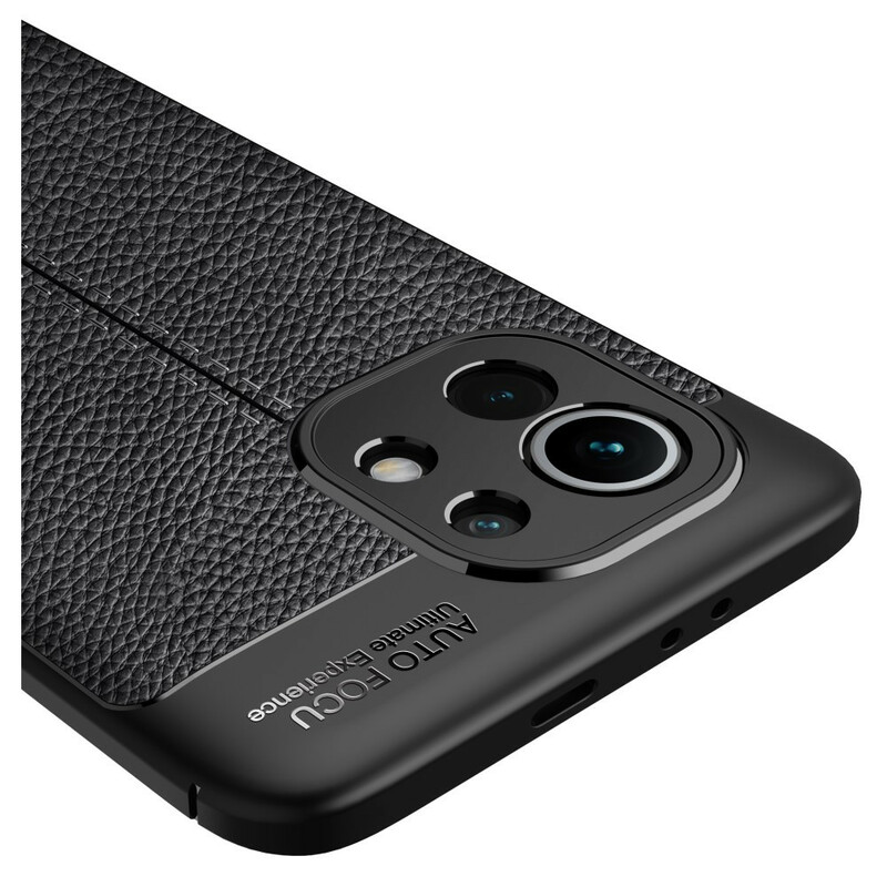 Coque Xiaomi Mi 11 Effet Cuir Litchi Double Line