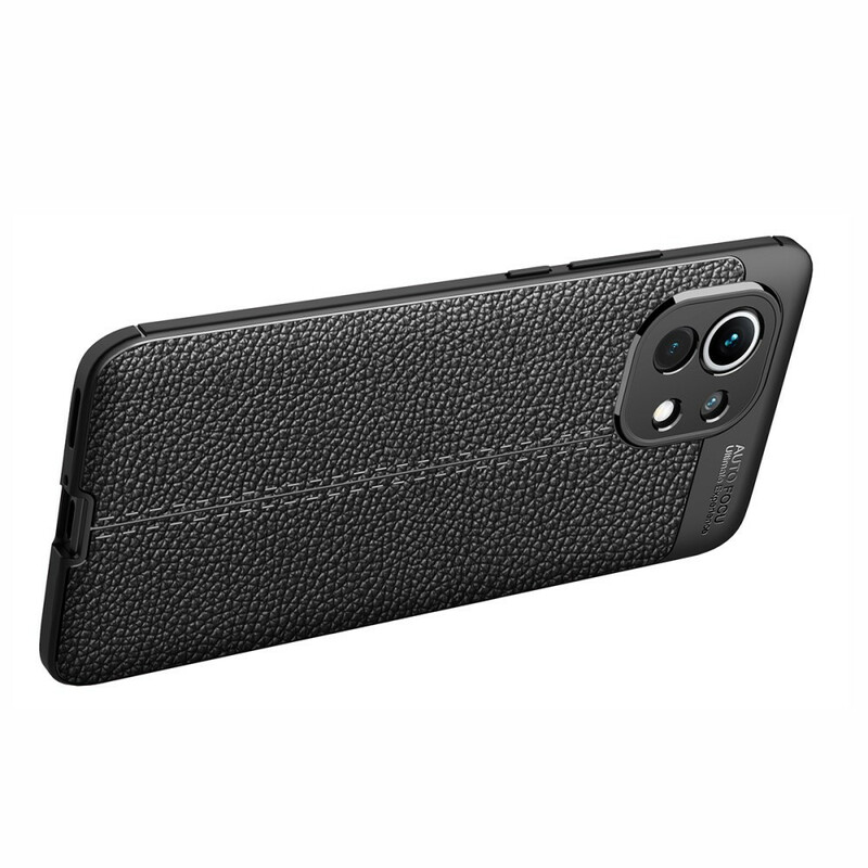 Coque Xiaomi Mi 11 Effet Cuir Litchi Double Line