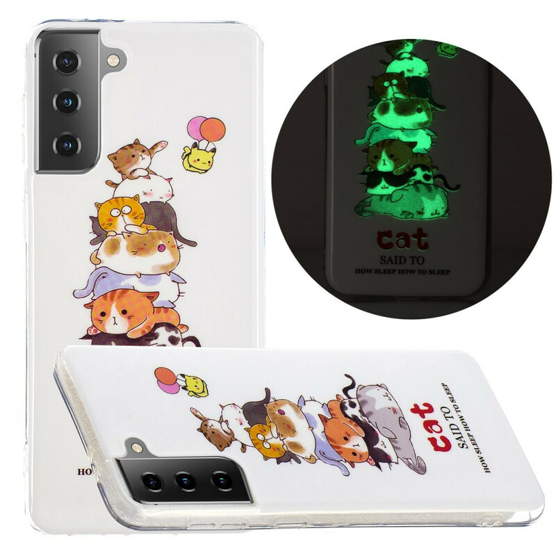 Coque Samsung Galaxy S21 5G Cats Fluorescente