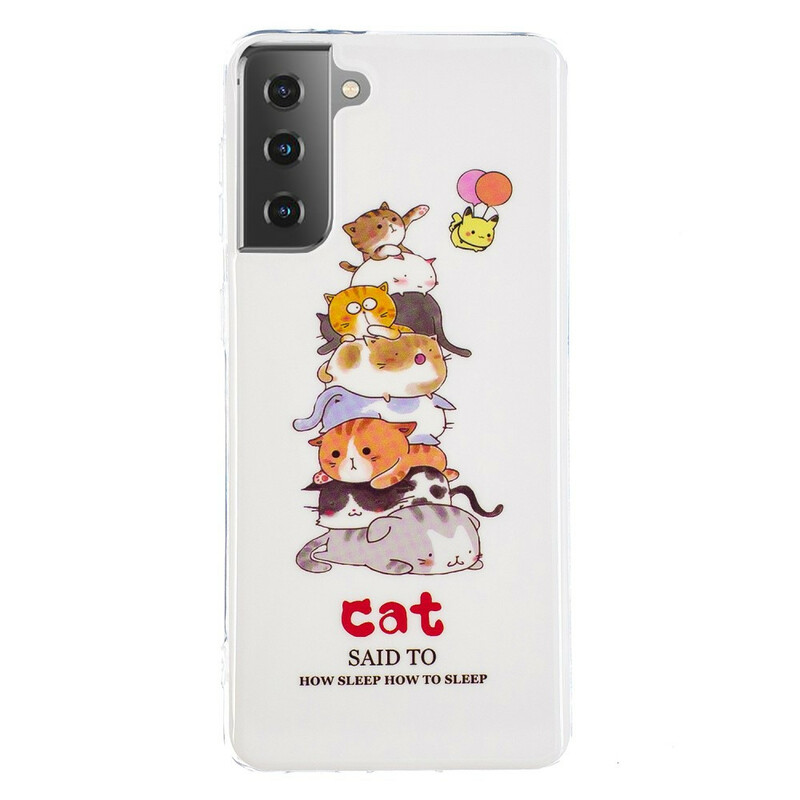 Coque Samsung Galaxy S21 5G Cats Fluorescente