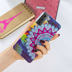 Coque Samsung Galaxy S21 5G Mandala Coloré Fluorescente