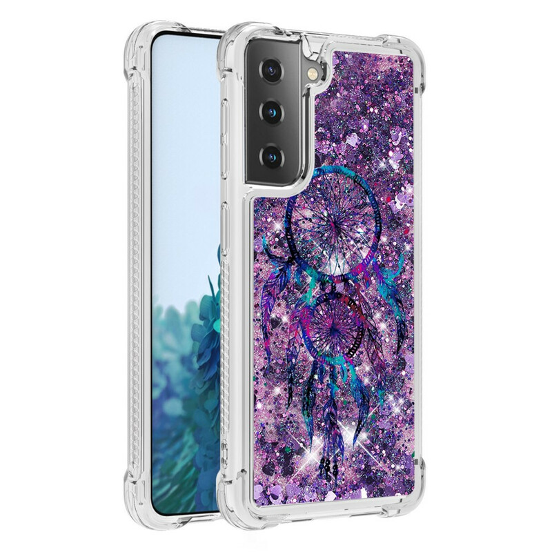 Coque Samsung Galaxy S21 Plus 5G Attrape Rêves Paillettes