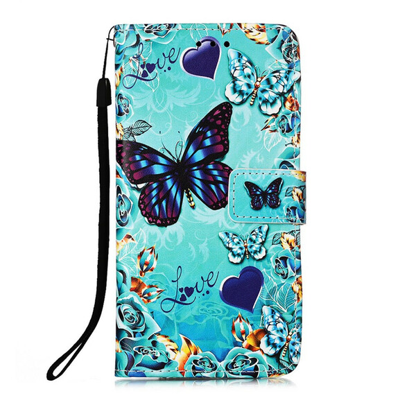 Housse Samsung Galaxy S21 5G Papillons Dorés