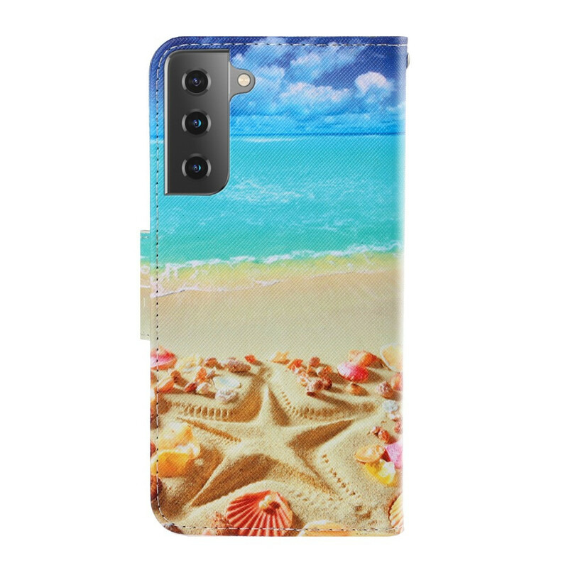 Housse Samsung Galaxy S21 Plus 5G Plage à Lanière