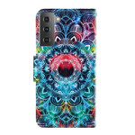 Housse Samsung Galaxy S21 5G Flashy Mandala à Lanière