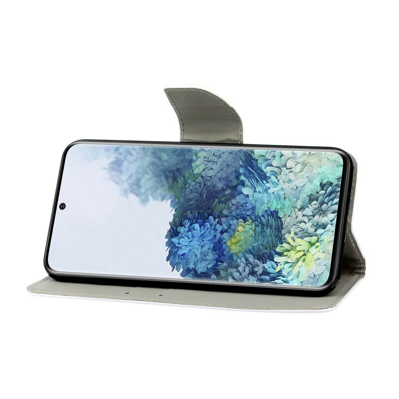 Housse Samsung Galaxy S21 5G Fleurs Colorées à Lanière