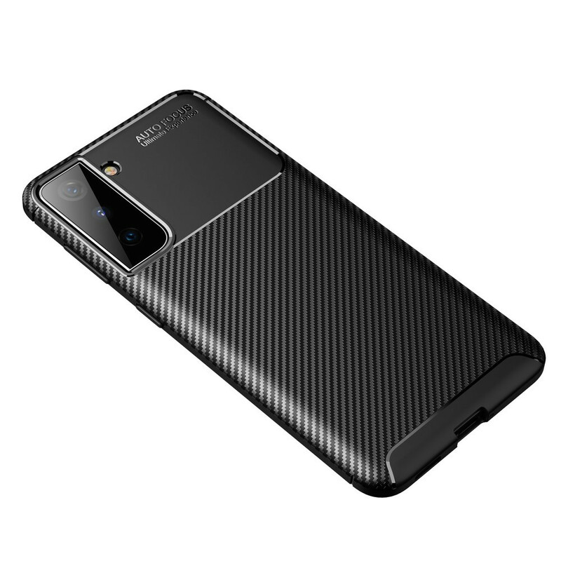 Coque Samsung Galaxy S21 5G Flexible Texture Fibre Carbone