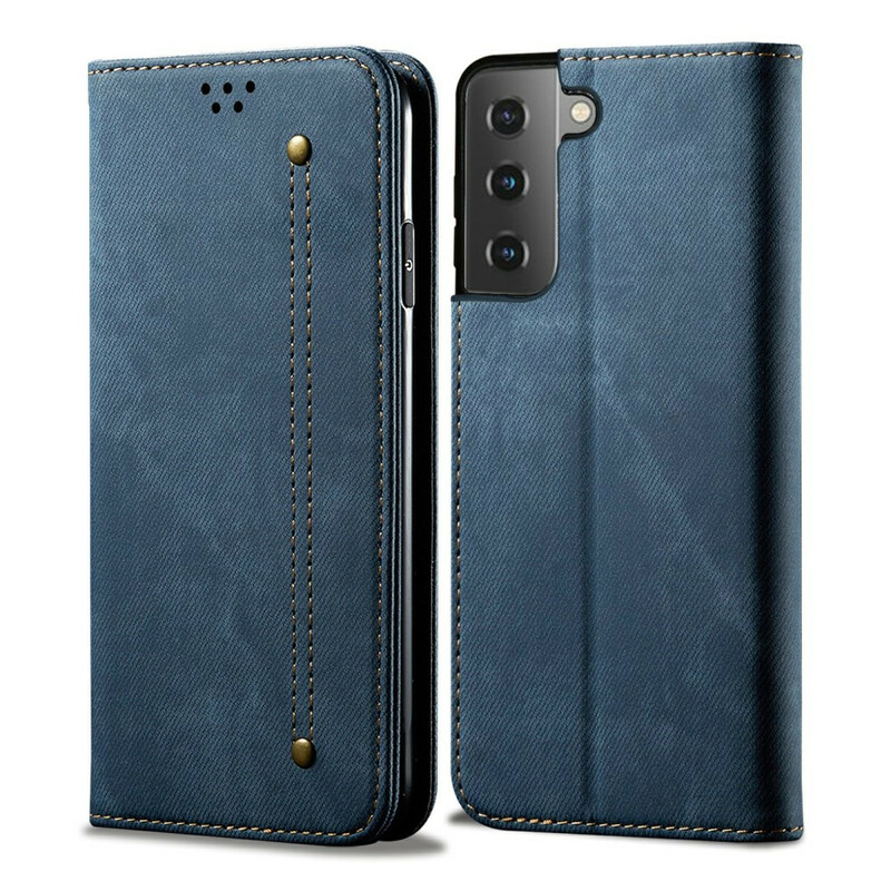 Flip Cover Samsung Galaxy S21 5G Tissu Jeans